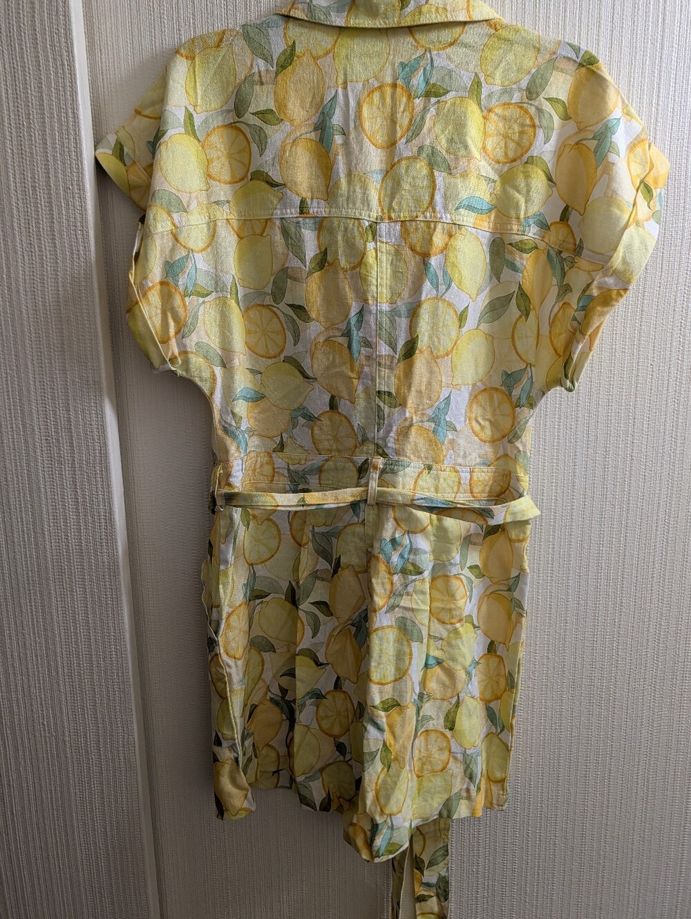 Avec Les Filles Lemon Print Linen Romper Size 10 - Picture 4 of 9